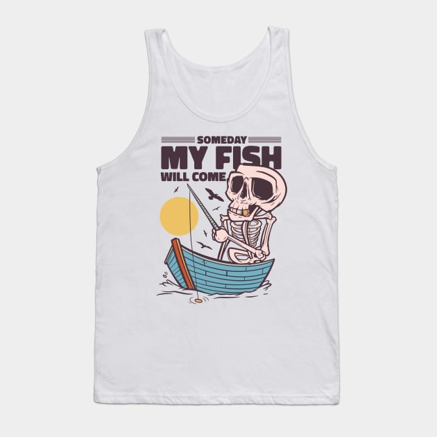 Fishing Skeleton Tank Top by BaliChili